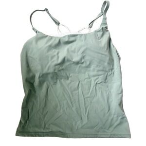 Halara SoftlyZero Plush U Neck Yoga Tank Top, Asparagus